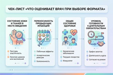 Инфографика &laquo;Чек-лист: Что оценивает врач при выборе формата