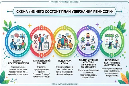 Инфографика &laquo;Из чего состоит план удержания ремиссии&raquo;