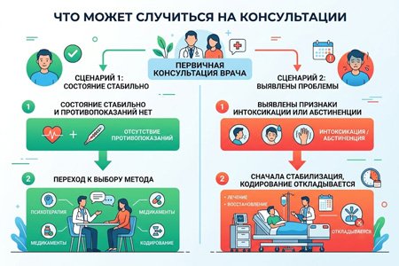 Инфографика сценариев первичной консультации врача